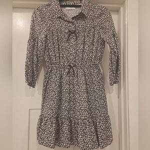 Zara Black and Cream Leopard Print Blouse